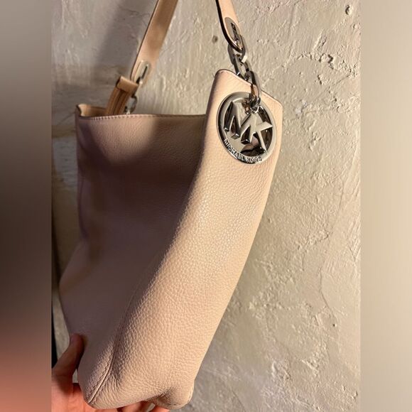 Michael Kors Fulton Medium Shoulder Handbag Ballet Pink Leather - Picture 4 of 15